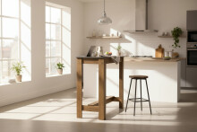 Bartisch >Modesto< in anthrazit, Old Style dunkel - 115x103x50 (BxHxT)