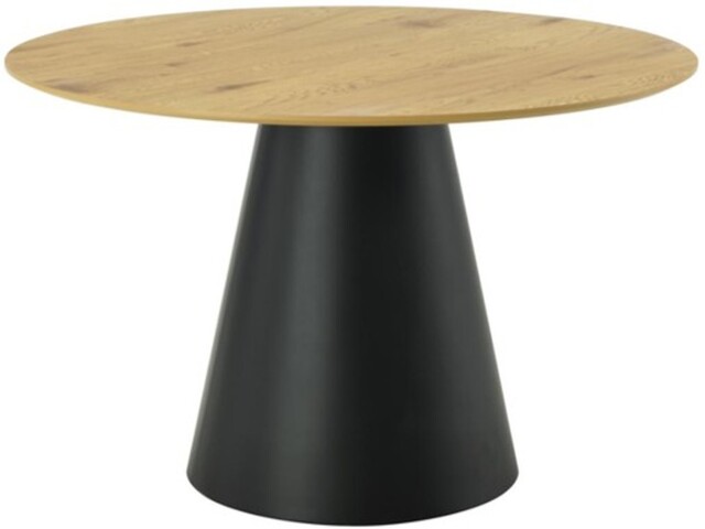 Esstisch >Brandon< in Eiche Dekor, schwarz, MDF, Melamin - 75x120cm (HxD)