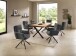 Esstisch >Chris X< in Eiche, schwarz, Massivholz, Metall - 180x76x100cm (BxHxT)