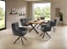 Esstisch >Chris X< in Eiche, schwarz, Massivholz, Metall - 180x76x100cm (BxHxT)