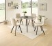 Esstisch >Fiete< in beton Dekor, schwarz, MDF, Metall - 80x75x80cm (BxHxT)