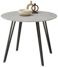 Esstisch >Floris< in Steinoptik, schwarz, MDF, Metall - 75x100cm (HxD)