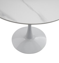 Esstisch >Josh< in weiß, Keramik, Metall - 75x90cm (HxD)