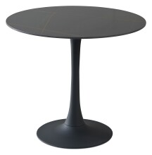 Esstisch >Josh< in schwarz, Keramik, Metall -...