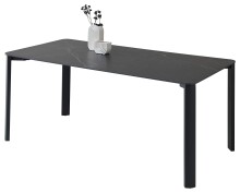 Esstisch >Lenni< in schwarz, Keramik, Metall - 180x76x90cm (BxHxT)