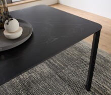 Esstisch >Lenni< in schwarz, Keramik, Metall - 180x76x90cm (BxHxT)