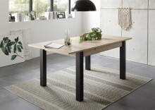 Kulissen-Esstisch >Lucas< ausziehbar, Artisan Eiche Dekor, schwarz - 140/210x76x90 (BxHxT)