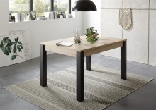 Kulissen-Esstisch >Lucas< ausziehbar, Artisan Eiche Dekor, schwarz - 140/210x76x90 (BxHxT)