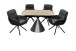 Armlehnstuhl >Amy< (2er Set) Echtleder-Sitz + Mikrofaser, schwarz - 63x90x65 (BxHxT)