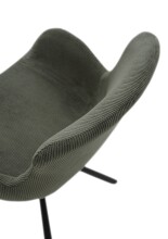Armlehnstuhl >Anneli< (2er Set) drehbar, Cord grün, schwarz - 45x82x47,5 (BxHxT)