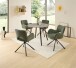 Armlehnstuhl >Anneli< (2er Set) drehbar, Cord grün, schwarz - 45x82x47,5 (BxHxT)