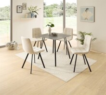4-Fußstuhl >Bonny< (4er Set) in beige, schwarz - 55x89x46 (BxHxT)