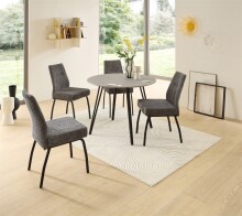 4-Fußstuhl >Jane< (2er Set) Federkern, grau, schwarz - 43x88x45 (BxHxT)