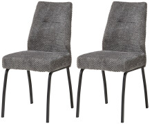 4-Fußstuhl >Jane< (2er Set) Federkern, grau, schwarz - 43x88x45 (BxHxT)
