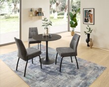 4-Fußstuhl >Jane< (2er Set) Federkern, grau, schwarz - 43x88x45 (BxHxT)
