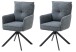 Armlehnstuhl >Sofia young< (2er Set) Federkern, drehbar, blau, schwarz - 61x93,5x67 (BxHxT)