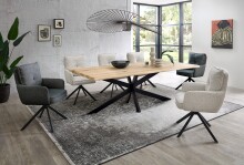Armlehnstuhl >Sofia young< (2er Set) Federkern, drehbar, beige, schwarz - 61x93,5x67 (BxHxT)