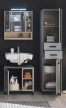 Badezimmer-Set >Tunis< (3-tlg. ) in Grau matt /...