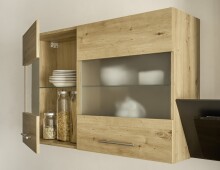 Küchenzeile >Capri< E-Geräte, Spüle, Softclose, Artisan Eiche/ Weiß - 280x218x60cm (BxHxT)