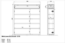 Schuhkommode >GW-AMECA< 2 Türen, 1 Schub, Graphit / Navarra-Eiche-Dekor - 83x99x22cm (BxHxT)