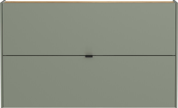 Hängeschuhschrank >GW-AMECA< Schuhkipper, Taupegrün/Navarra-Eiche-Dekor - 140x83x18cm (BxHxT)