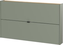 Hängeschuhschrank >GW-AMECA< Schuhkipper, Taupegrün/Navarra-Eiche-Dekor - 140x83x18cm (BxHxT)