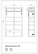 Schuhschrank >GW-AMECA< hängend / stehend, Taupegrün/ Navarra-Eiche-Dekor - 56x97x22cm (BxHxT)