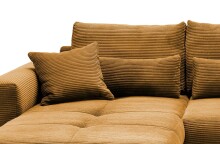 Polsterecke >Felicia< Schlaffunktion, Stauraum, Cord gold - 302x89x188cm (BxHxT)