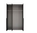 Drehtürenschrank >Kevo< 2 Böden, 2 Stangen, Spiegel, Graphit, Dekor - 135x225x52cm (BxHxT)