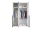 Drehtürenschrank >Kevo< 2 Böden, 2 Stangen, Spiegel, Weiß, Dekor - 135x225x52cm (BxHxT)