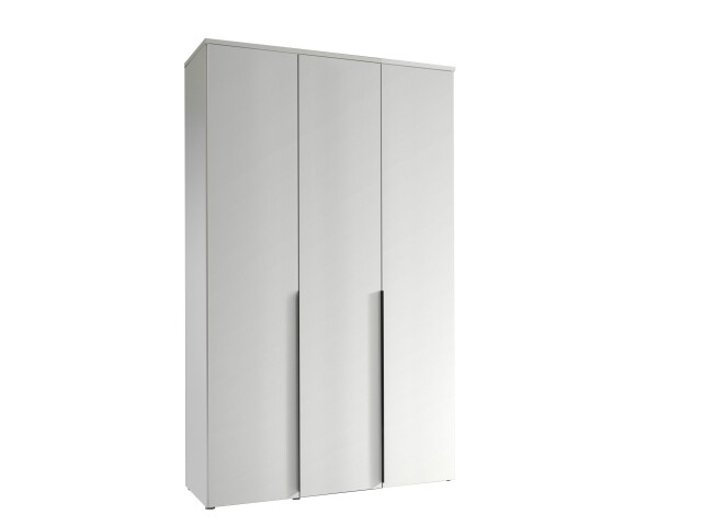 Drehtürenschrank >Kevo< 2 Böden, 2 Stangen, Weiß, Dekor - 135x225x52cm (BxHxT)