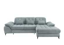 Polsterecke >Devland< Schlaffunktion, Stauraum, Cord Aqua - 273x105x189cm (BxHxT)