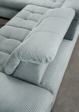 Polsterecke >Devland< Schlaffunktion, Stauraum, Cord Aqua - 273x105x189cm (BxHxT)