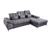 Polsterecke >Devland< Schlaffunktion, Kopfteilverstellung, Cord grau - 273x105x189cm (BxHxT)