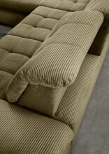 Polsterecke >Devland< Schlaffunktion, Kopfteilverstellung, Cord olive - 273x105x189cm BxHxT