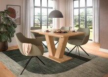 Kulissen-Esstisch >Motion< ausziehbar 190cm, artisan oak Dekor - 150/190x76x90cm (BxHxT)