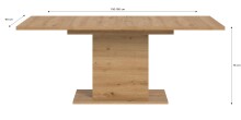 Kulissen-Esstisch >Motion< ausziehbar 190cm, artisan oak Dekor - 150/190x76x90cm (BxHxT)