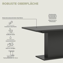 Kulissen-Esstisch >Motion< ausziehbar 190cm, Grau - 150/190x76x90cm (BxHxT)