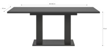 Kulissen-Esstisch >Motion< ausziehbar 190cm, Grau - 150/190x76x90cm (BxHxT)
