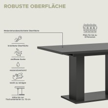 Kulissen-Esstisch >Motion< ausziehbar 190cm, Grau - 150/190x76x90cm (BxHxT)