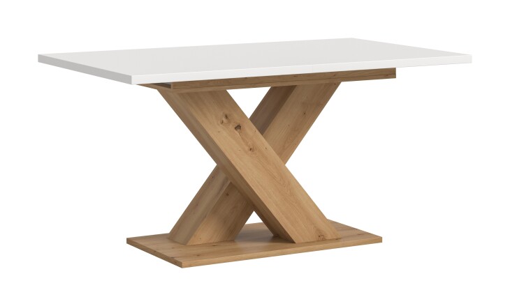 Kulissen-Esstisch >Motion< ausziehbar 190cm, weiß / artisan Dekor - 150/190x76x90cm (BxHxT)