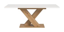 Kulissen-Esstisch >Motion< ausziehbar 190cm, weiß / artisan Dekor - 150/190x76x90cm (BxHxT)