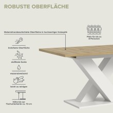 Kulissen-Esstisch >Motion< ausziehbar 190cm, weiß / artisan Eiche Dekor - 150/190x76x90cm (BxHxT)