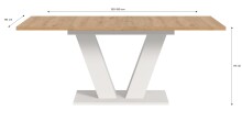 Kulissen-Esstisch >Motion< ausziehbar 190cm, weiß / artisan Eiche Dekor - 150/190x76x90cm (BxHxT)