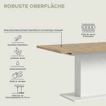 Kulissen-Esstisch >Motion< ausziehbar 190cm, weiß / artisan Eiche Dekor - 150/190x76x90cm (BxHxT)