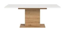 Kulissen-Esstisch >Motion< ausziehbar 190cm, weiß / artisan Eiche Dekor - 150/190x76x90cm (BxHxT)