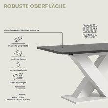 Kulissen-Esstisch >Motion< ausziehbar 190cm, Grau / Weiß - 150/190x76x90cm (BxHxT)