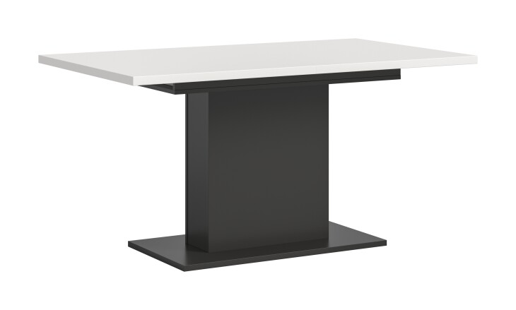 Kulissen-Esstisch >Motion< ausziehbar 190cm, Grau / Weiß - 150/190x76x90cm (BxHxT)