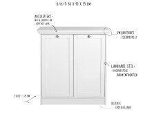 Kommode >Landsted< in Weiß - 80x90x35cm (BxHxT)