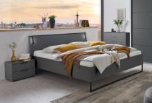 Bettanlage >Tilburg< (4tlg. ) LED, Bett 168x92x210,...